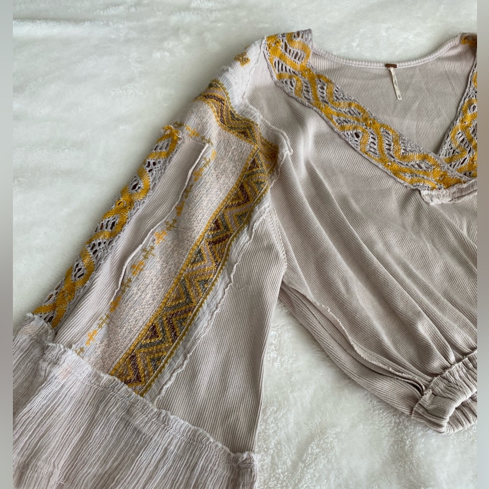 Free People Boho Cropped Long Sleeve